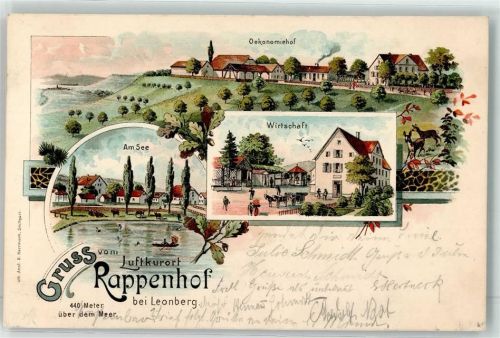 Leonberg 1899 Oekonomiehof Gasthaus Rappenhof Am See