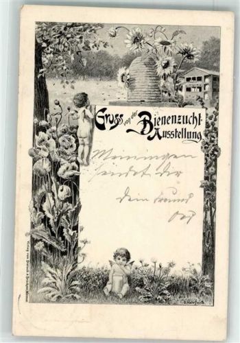 Meiningen 1904 Bienenzucht Ausstellung Bienenstock Engel