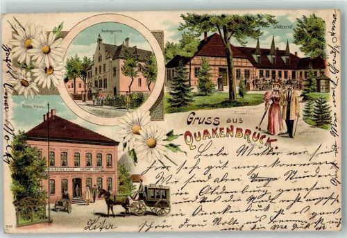 Quakenbrück 1899 Rotes Haus Amtsgericht Schützenhof Kutsche