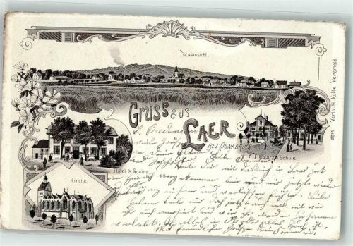 49324 W4520 Laer b Melle, Wiehengeb 1902 - Hotel H. Goeing tieplatz Schule Kirche