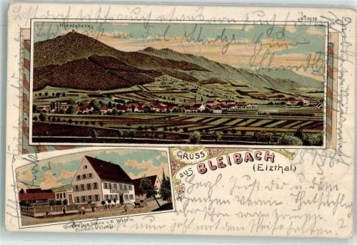 79261 W7809 Bleibach 1898 Lithographie Gasthaus Zur Sonne H. Wehrle