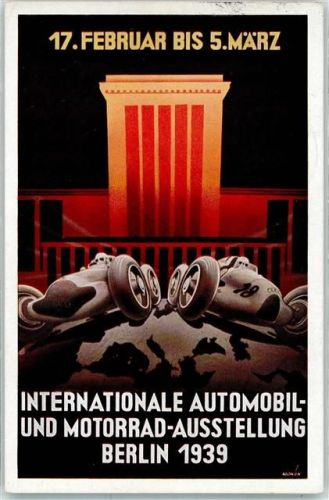 W1000 Charlottenburg Internat. Automobil- und Motorrad- Ausstellung 1939 Sonderstempel Automobilausstellung
