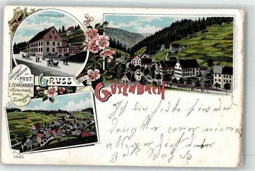 Gütenbach 1900 Gasthaus Zur Post E. Fehrenbach