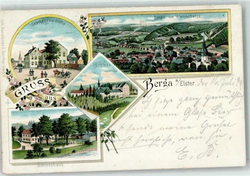Berga 1899 Gasthaus Zur Bleibe Schloss Schiesshaus