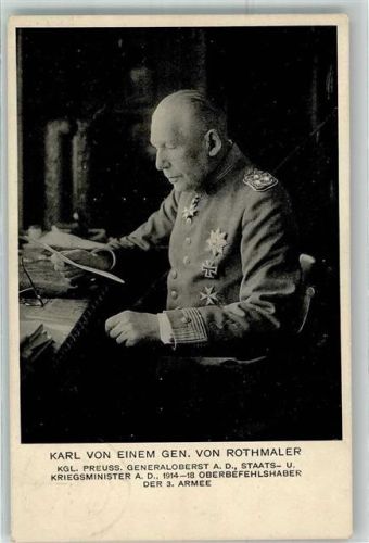 Mülheim Karl von Einem Gen. von Rothmaler Originalunterschrift Orden