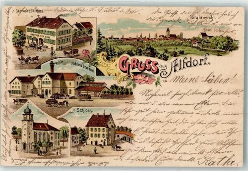 Alfdorf 1905 Gasthaus Zur Rose Schloss Brauerei Kirche Schloss