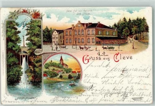 Cleve 1902 Hotel Hof von Holland J. Knock Amphitheater Schwanenburg
