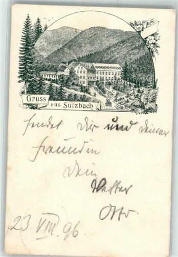 Sulzbach 1896 Vorläufer Bahnpost Appenweier - Oppenau