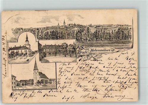 Hohenmölsen 1896 Rathaus Topfmarkt Kirche Vorläufer 1880er Jahre Bahnpost Weissenfels - Zeitz Zug 240