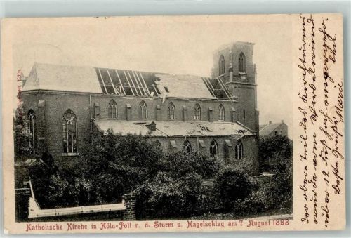 Köln Poll 701 Kath. Kirche nach Sturm und Hagelschlag 7. August 1898