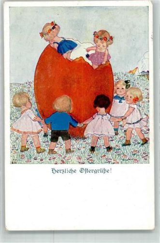 WW Künstlerin Ostern Osterei Kinder Ringelreih Nr 22-177 Singer, Susi
