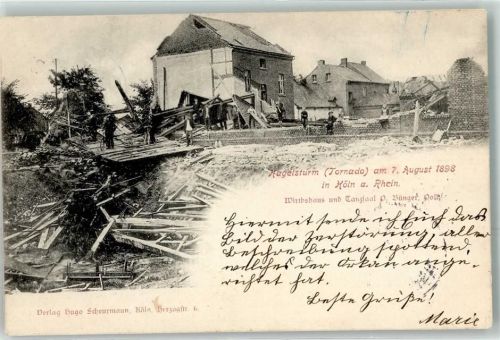 Köln Poll 701 Hagelsturm Tornado 7. August 1898 Gasthaus Tanzsaal P. Bünger Trümmer