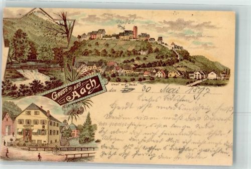 Aach 1897 Aach Quelle Lithographie Beschnitten