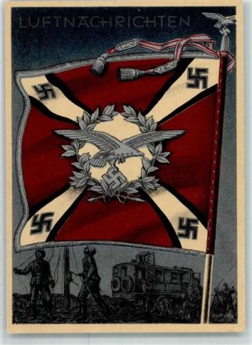 Luftnachrichten Die siegreichen Fahnen und Standarten der deutschen Wehrmacht Karte 18 sign Gottfried Klein