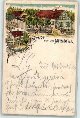 Zeppelinheim 1898 Mitteldick Gasthaus Lithographie