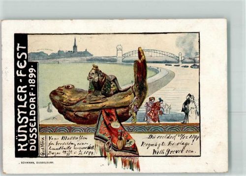 W4000 Düsseldorf sign Gust. Marx Fisch Brücke Künstlerfest 1899