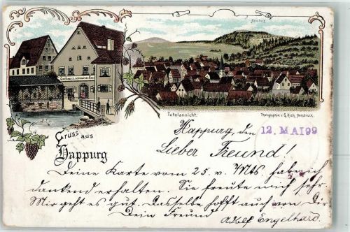 Happurg 1899 Gasthaus Zum schwarzen Ross