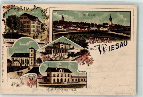 Wiesau 1901 Otto Bad Bahnhof Eisenbahn Fuchsmühl Wallfahrtskirche Hotel Bayrischer Hof