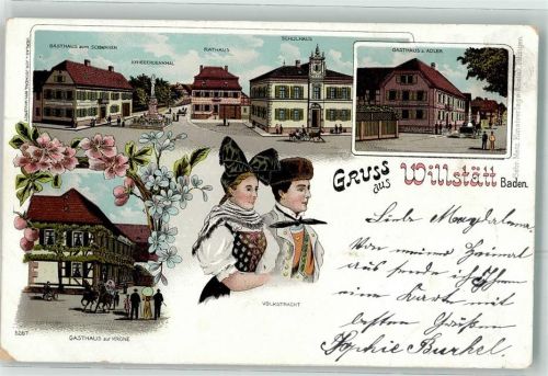 Willstätt 1905 Gasthaus Zum Schwanen Kriegerdenkmal Rathaus Schulhaus Gasthaus Zum Adler Gasthaus Zur Krone Volkstrachten