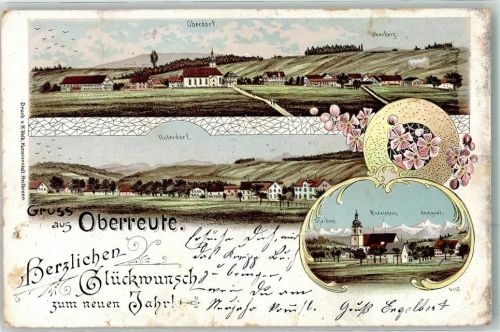 Oberreute 1899 Oberdorf Unterdorf Glückwunsch Neujahr