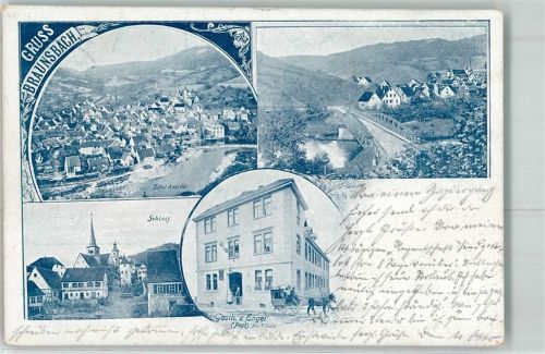 74523 W7176 Braunsbach 1903 - Schloss Gasthaus Zum Engel Post C. Losch