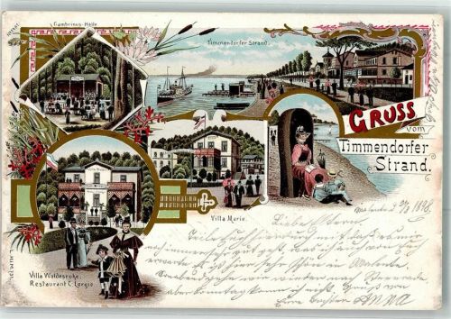 Timmendorf 1898 Gambrinus Halle Villa Waldesruhe Gasthaus C. Lorgie Villa Marie Raddampfer