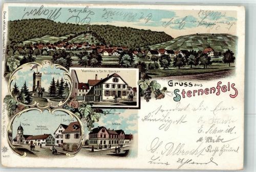 Sternenfels 1902 Aussichtsturm Warenhaus Chr. Fr. Haecker Kirche Gasthaus Zum Ochsen Zum Lamm Zur Krone Schule