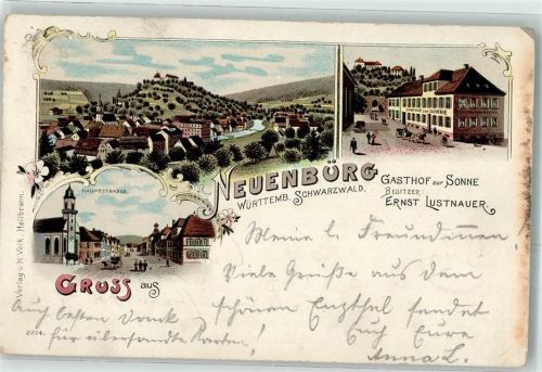 Neuenbürg 1893 Hauptstraße Gasthaus Zur Sonne Ernst Lustnauer Vorläufer