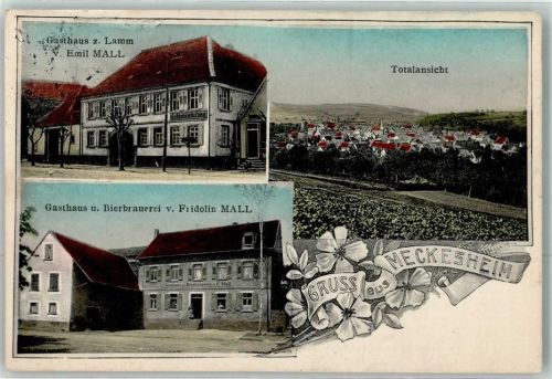 Meckesheim 1913 Gasthaus Zum Lamm Emil Mall Gasthaus Bierbrauerei Fridolin Mall
