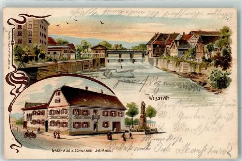 Willstätt 1907 Gasthaus Zum Schwanen J. G. Reiss