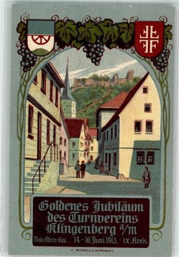 Klingenberg Goldenes Jubiläum des Turnvereins Juni 1913 IX. Kreis Wappen