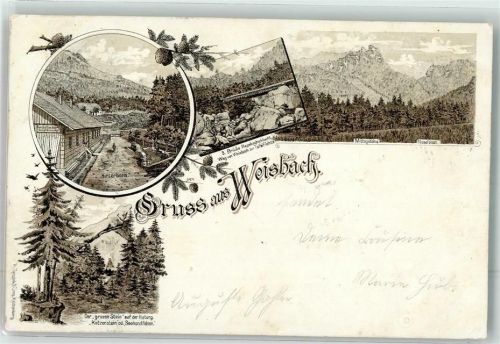 Javornik 1898 Hinterborn Brücke Hegebachschlucht Weisbach in Böhmen