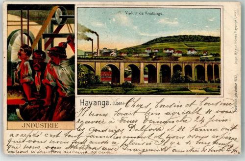 57700 Hayange 1906 Prägedruck Beruf Industrie Viadukt Knutange