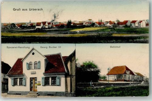 63322 W6074 Urberach 1914 - Spezerei-Handlung Becker Bahnhof