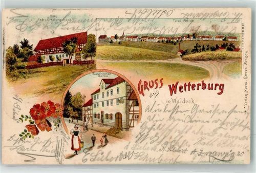 34454 W3548 Wetterburg 1901 Lithographie Gasthaus Frese Erholungshaus