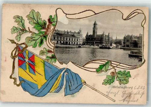 Helsingborg Hälsingborg 1898 Prägedruck Hafen