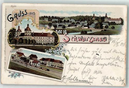 Schwarzenau 1898 Schloss Bahnhof Gasthaus