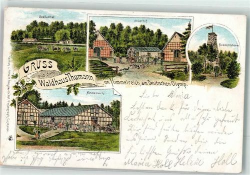 Wingst 1899 Himmelreich Waldhaus Thumann Fernsichtsturm Quellental Ackerhof