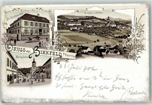 Birkfeld 1902 Gasthaus zur Post Marktplatz