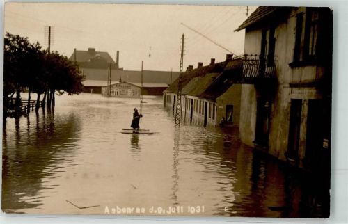 Apenrade Aabenraa 1931 Foto AK Hochwasser 1931