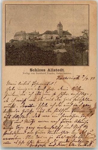 06542 O4702 Allstedt 1896 Gebrauchsspuren Vorläufer 80er Jahre Schloß Allstedt