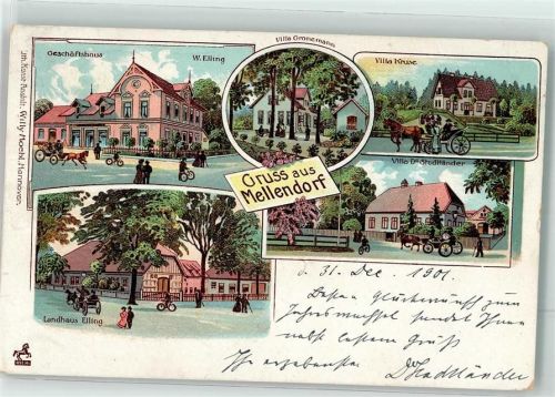 Mellendorf 1901 Geschäftshaus Elling Landhaus Elling Villa Kruse Villa Omnemann