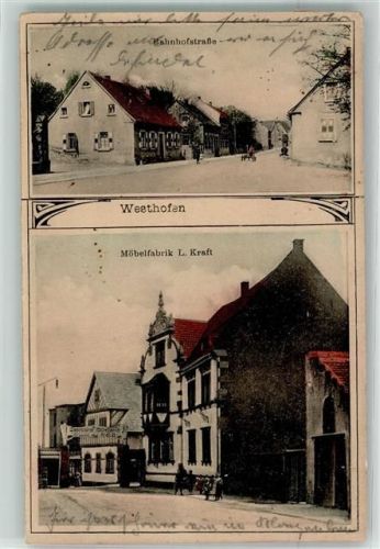 Westhofen 1915 Bahnhofstraße Möbelfabrik Kraft
