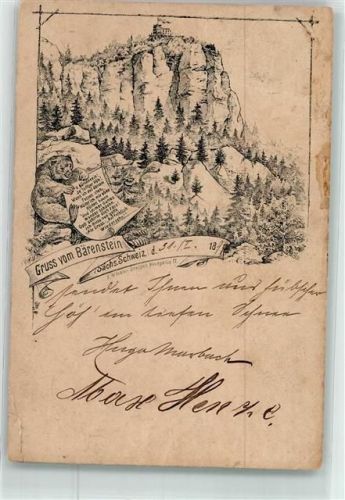 Bärenstein Vorläufer 80er Jahre Bärenstein Bär Stempel Fels-Bärenstein