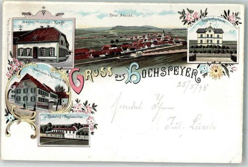 Hochspeyer 1898 Forstamtsgebäude Gasthaus Häberle Gasthaus Krafft