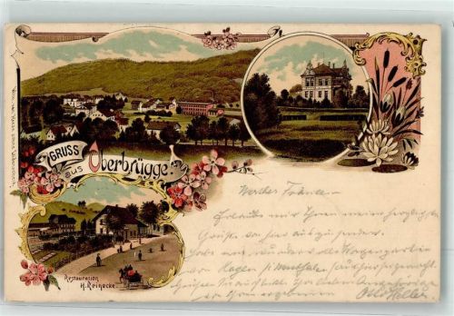 Oberbrügge 1899 Villa Gasthaus Reinecke Bahnpost Bahnpost Köln-Dortmund Zg. 301