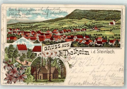 85447 W8059 Thalheim , Kr Erding Lithographie Hütte Bolberg Gasthaus zum Lamm