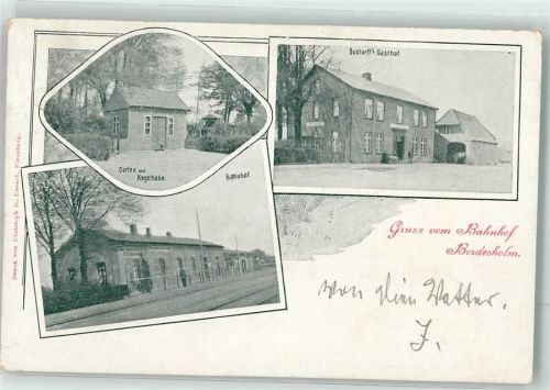 Bordesholm 1900 Bahnhof Gasthaus Bustorff Garten & Kegelbahn