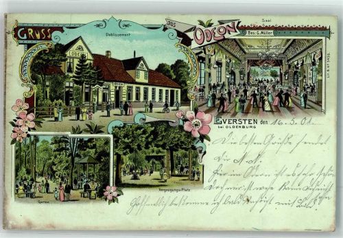 Eversten 1901 Etablissement Odeon Vergnüngungsplatz Garten Tanzsaal