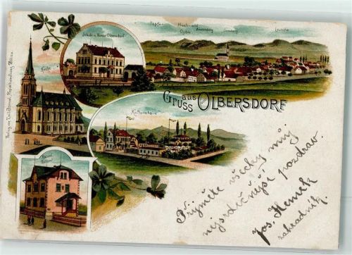 Olbersdorf Schule Kaiserl. Postamt Kirche Kaltenstein